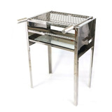 Churrasqueira De Inox Grande 81x66x40 Econômica Grelha Moeda