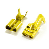 50 Terminales Ficha Pala Hembra 6.3mm Con Traba Conector