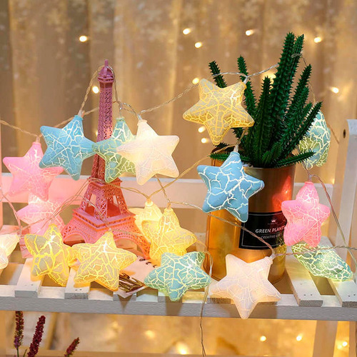 Cordão Iluminado Colorido 10 Leds Estrelas Natal Decoração
