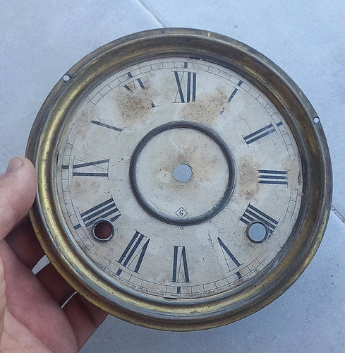 Antiguo Cuadrante De Reloj Ansonia De 16,2cm Diam. - U.s.a.