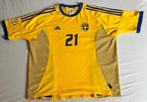 Camisa Suécia Copa Do Mundo 2002 Ibrahimovic 21 Raridade