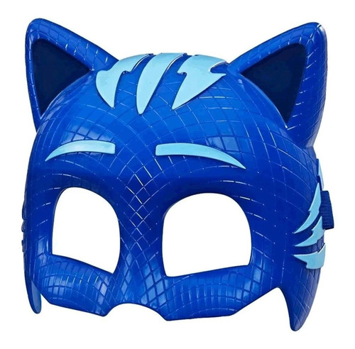 Máscara Plástica Rígida Menino Gato Azul Desenho Pj Masks 