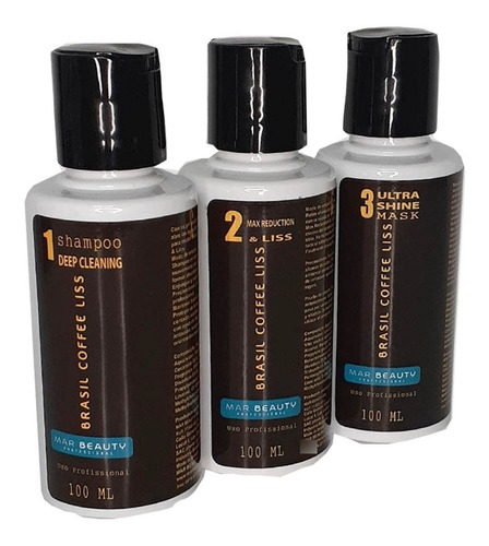 Kit Alisado Brasil Coffe Liss 3 Pasos  100ml