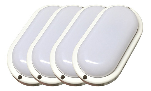 Pack X 4 Tortugas Oval Led  Exterior Blanco Led 12w 220v