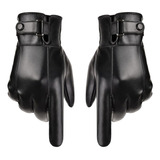 Guantes De Cuero Sintético For Hombre Con Tela,