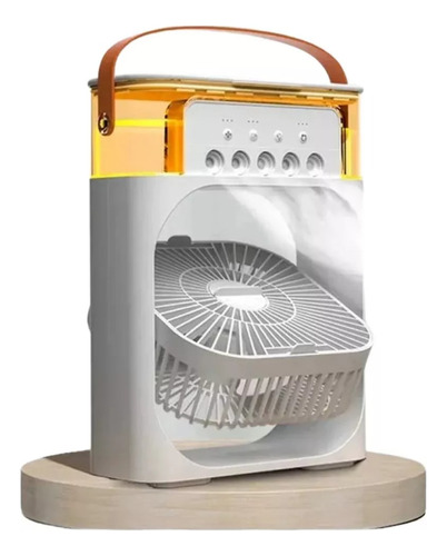 Mini Ventilador Umidifcador Ar Condicionado De Mesa Led Gelo Cor Da Estrutura Branco Cor Das Pás Branco Diâmetro 20   Frequência 60hz Material Das Pás Plástico Quantidade De Pás 3 Bivolt