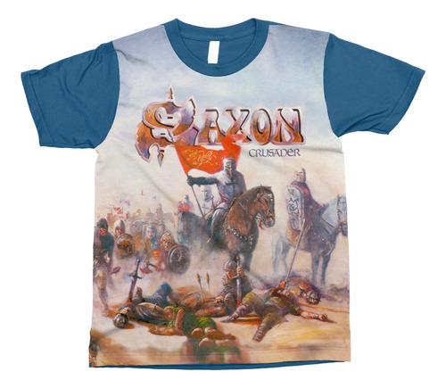 Camiseta Saxon - Crusader (azul) / Heavy Metal