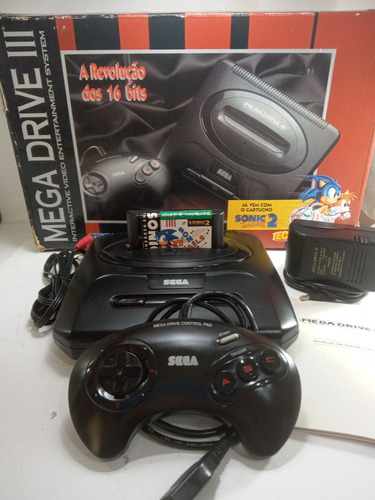 Console Videogame Mega Drive 3 Na Caixa Original Completo 