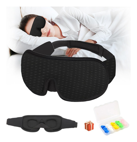 Antifaz Para Dormir Adjustable Máscara Ojos+tapones Oidos