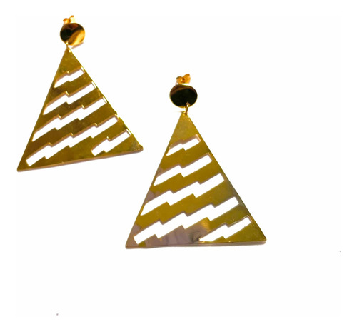 Maxiaretes Triángulo Dorado- Bronce Como Baño En Oro 24k