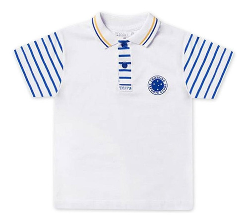 Camisa Polo Infantil Cruzeiro Branca Oficial