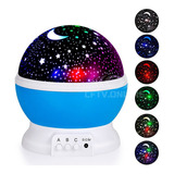 Luminária Abajur Quarto Infantil Mesa Projetor Globo Estrela Cor Da Cúpula Rgb Cor Da Estrutura Azul