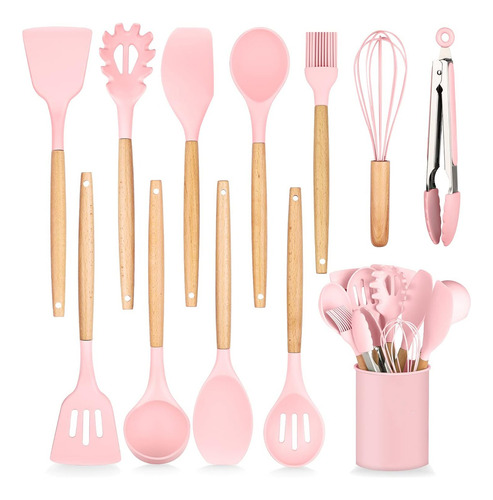 Set X12 Utensilios De Cocina En Silicona Resistente Al Calor