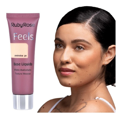 Base Facial Líquida Feels Amêndoa 30 Ruby Rose 29ml