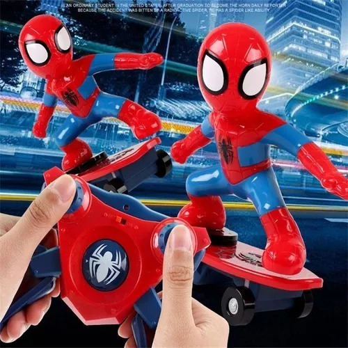 Brinquedo Infantil Menino Homem Aranha De Skate C/ Controle 