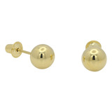 Brinco De Bola 6mm Em Ouro 18k