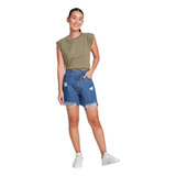 Shorts Jeans Feminino Cintura Alta Reto Hering Original