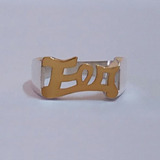 Anillo Iniciales Nombre Cursiva 3 Letras Plata 925 Oro 18k