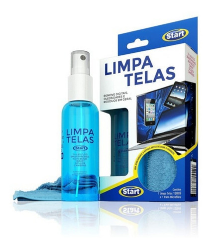 Kit Limpa Telas Start 120ml Com Pano Microfibra 22x25cm