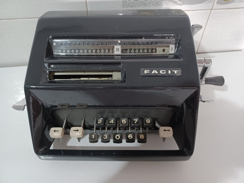 Antiga Calculadora Facit - Revisada E Customizad Azul Metali