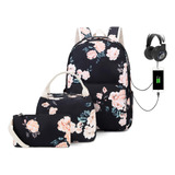 Natayoo ??mochila Escolar Floral Para Niñas Y Mujeres, Mochi