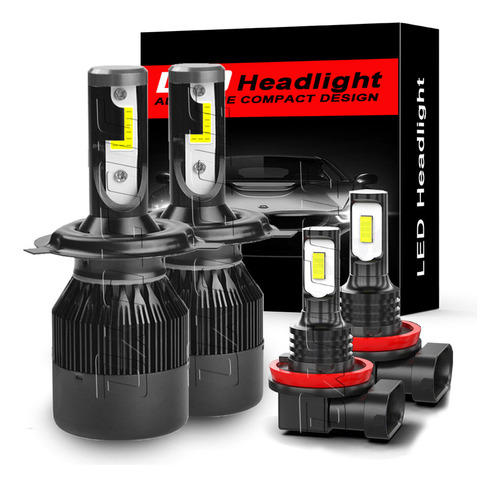 Kit Faros Luz Led H8 H4 14000lm Para Nissan Haz Alta/baja