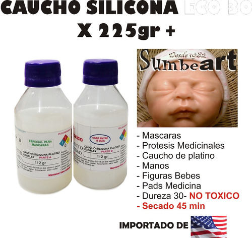 Caucho Silicona Liquido Moldes Eco 30 X225g Heridas Mascaras