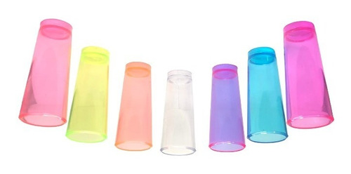 50  Vasos Tequilero Shot Caballito Plástico Colores Surtidos