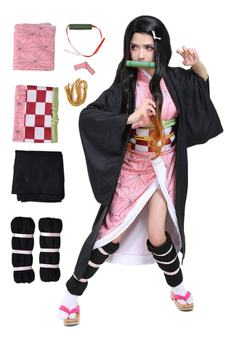 Disfraz De Cosplay De Kamado Nezuko Para Niña De Demon Slaye