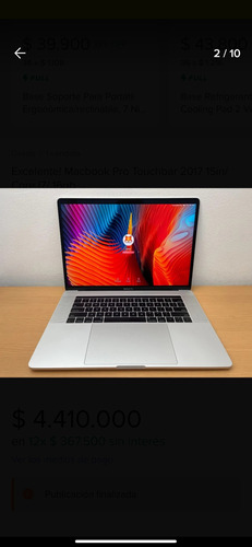 Excelente! Macbook Pro Touchbar 2017 15in/ Core I7/ 16gb