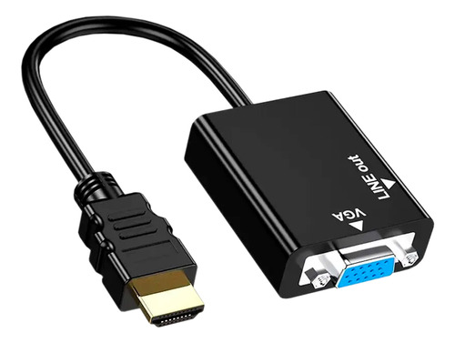 Cabo Adaptador Hdmi Para Vga P/ Pc Tv Notebook Monitor + P2