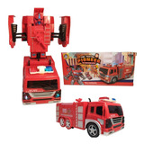 Robot Bombero  Transformers Carro Loco Luces Y Sonido Niños 