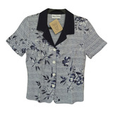 Camisa Vintage Manga Corta Azul - Camisa Gast