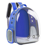 Mochila Pet Acrílico Para Cachorro Gato Visão Panorâmica Cor Azul