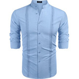 Camisa Playa De Guayabera Cubana Para Hombre Casual