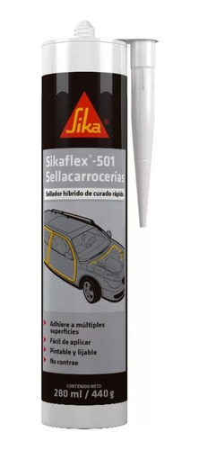 Sellador Hibrido Sikaflex 501 Sella Carrocerias Autos 300cc