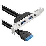 Adaptador Vimvip De Usb Dual A Tarjeta Madre -negro