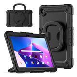 Funda Negra Con Asa Y Soporte Para Lenovo M10 Plus 3rd Gen D