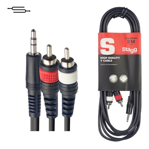 Cable De Audio Rca A Miniplug 3 Metros Stagg Syc3/mps2cm