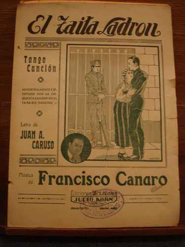 Partitura El Zaita Ladron Tango  Caruso  Francisco Canaro