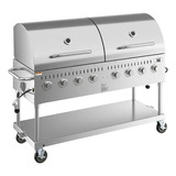 Parrilla Para Exteriores Doble Propano 60  Acero Inoxidable