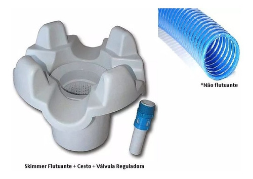 Skimmer Flutuante + Mangueira (3m) + 2 Ponteiras.