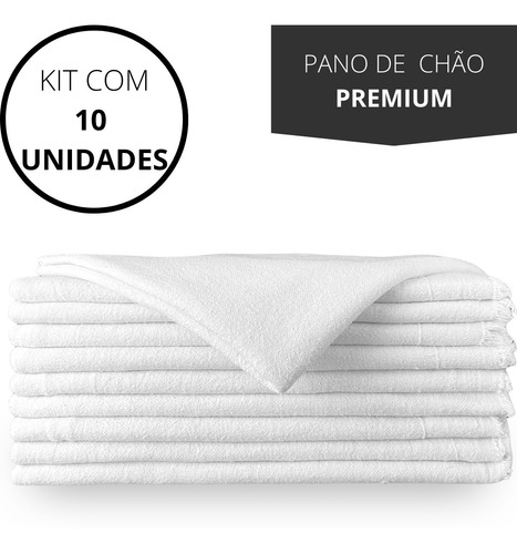 Kit 10 Pano De Chão Branco Grande Saco Duplo Algodão Atacado