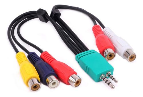 Cable Adaptador 3.5mm /2.5 Mm A 5 Rca Audio Y Video 