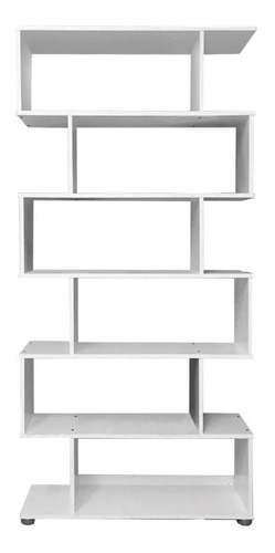 Biblioteca 6 Estantes Escalera Cubo 90 X 180 Blanca Wengue@#