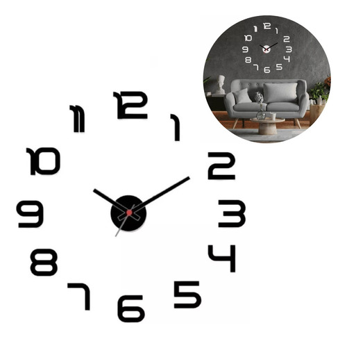 Relógio D Parede Grande Tipo 3d Luxo Adesivo Decoração Casa.