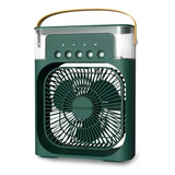 Ventilador De Mesa Mini Ar Condicionado Portátil Usb Com Led Cor Verde
