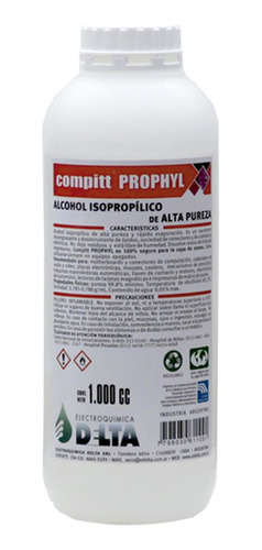 Alcohol Isopropilico Alta Pureza Delta 1 Litro