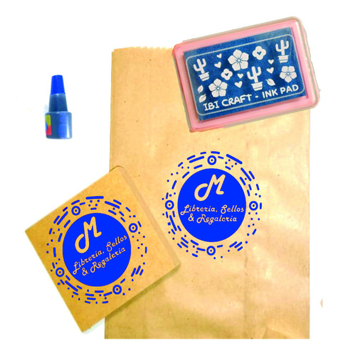 Sello Logo Personalizado Para Caja Cartón Bolsa Papel Madera