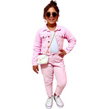 Conjunto Infantil Jaqueta E Calça Jeans Color Blogueirinha